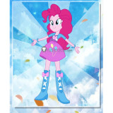 My Little Pony Equestria Girls Human Pinkie Pie Blue Pink Cosplay Costume