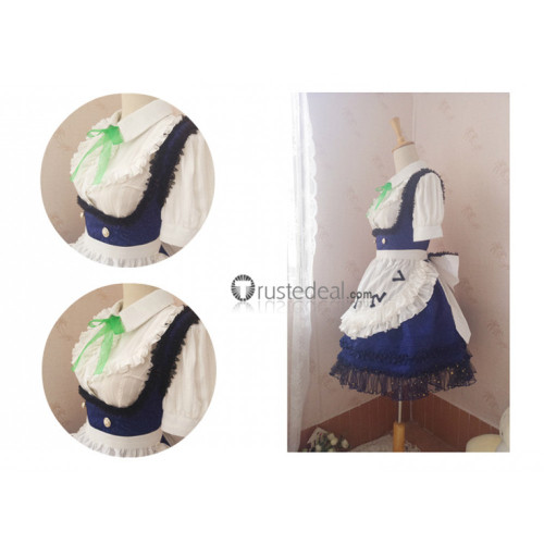 Touhou Sakuya Izayoi Lolita Maid White Blue Dress Cosplay Costume