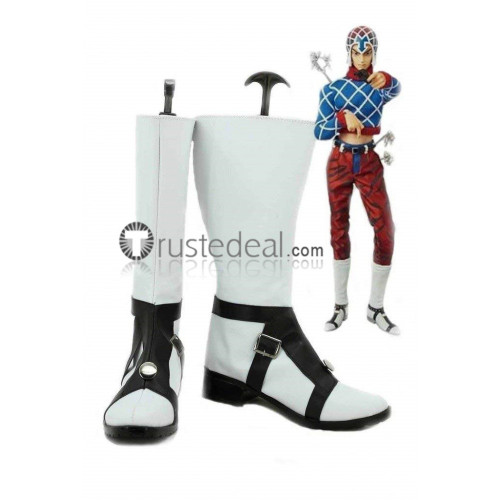 Jojo's Bizarre Adventure Vento Aureo 5 Guido Mista White Cosplay Boots Shoes