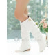 Top quality leather upper PU sole medium heel knee boots(JY889)