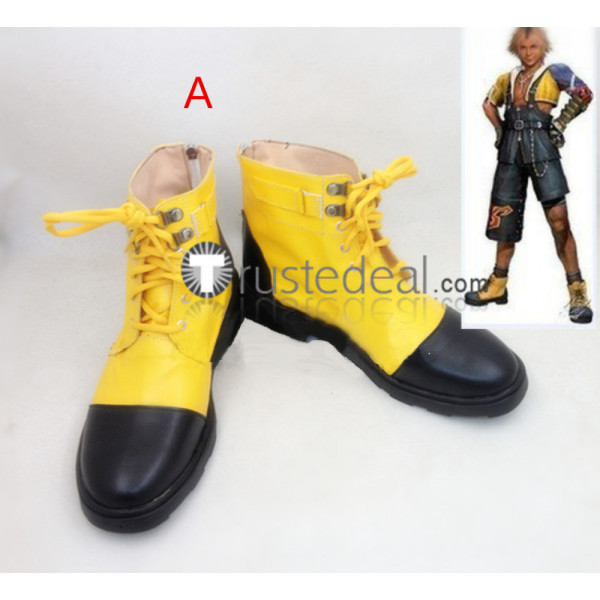Final Fantasy X FF10 Tidus Yellow Cosplay Boots Shoes