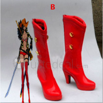 One Piece Robin Nico Red and Black Cosplay Boots Shoes