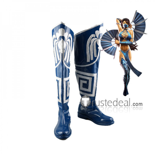 Mortal Kombat X Kitana Blue Cosplay Boots Shoes