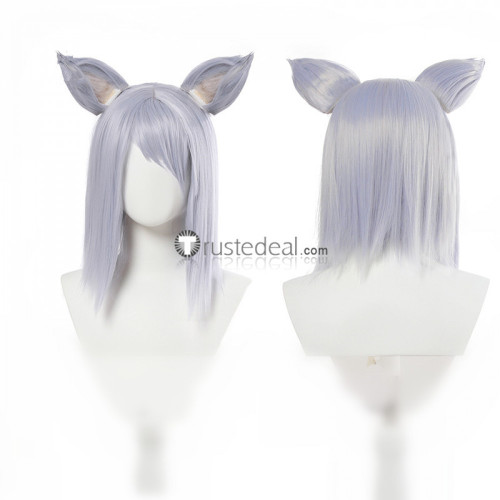 Overwatch DVA Halloween Terror 2020 Silver Purplish Cosplay Wig Ears