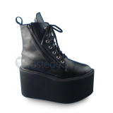 Elegant Black High Platform Lolia Boots with Zipper