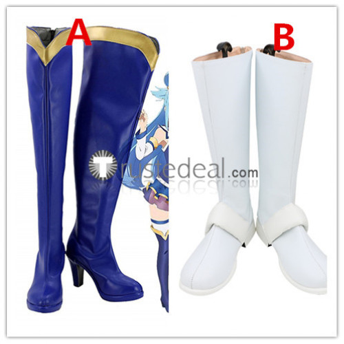 KonoSuba God’s Blessing on this Wonderful World Aqua Dustiness Ford Lalatina Darkness Blue White Cosplay Boots Shoes