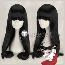 Inuyasha Kagome Higurashi Kikyo Long Black Cosplay Wig 100cm 2