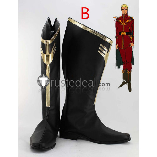 Mobile Suit Gundam Char Aznable White Black Cosplay Boots Shoes