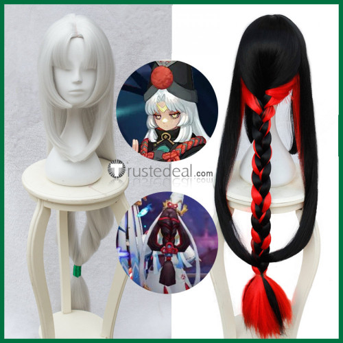 Onmyoji Kuro Doji Shiro Doji Awakened Silver White Black Cosplay Wig