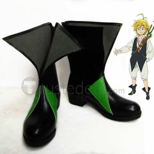 The Seven Deadly Sins Meliodas Black Cosplay Boots Shoes