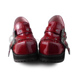Shiny Buckles Platform Shoes