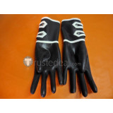 Black Latex Gloves with Buckles
