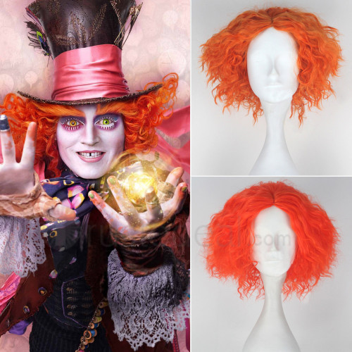 Alice Through the Looking Glass Mad Hatter Red Orange Cosplay Wigs