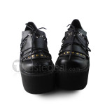 Black High Platform Lolita Shoes