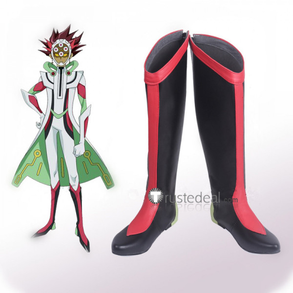 YuGiOh VRAINS Knights of Hanoi Ryoken Kogami Revolver Cosplay Red Black Shoes Boots