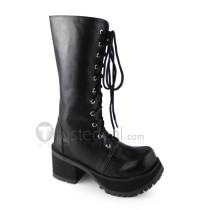 Black Square Heels Lolita Boots