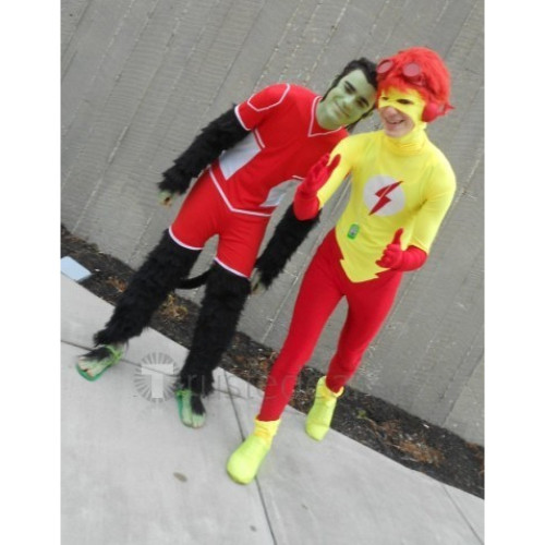 Young Justice Yellow Kid Flash Suit Cosplay Costume