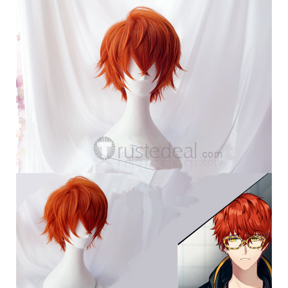 Red orange on sale cosplay wig