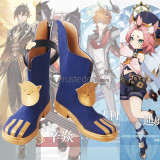 Genshin Impact Traveler Aether Sora Amber Diona Beidou Xingqiu Cosplay Shoes Boots