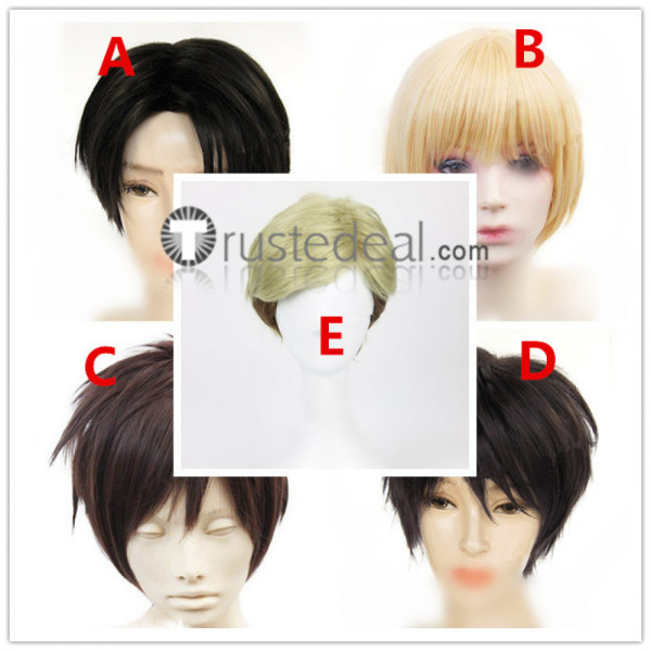 Attack on Titan Shingeki No Kyojin Eren Armin Jean Levi Erwin Black Brown Blonde Cosplay Wigs