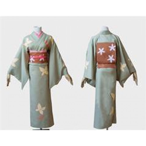 Gintama Silver Soul Okita Mitsuba White Kimono Cosplay Costume