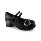 Sweet Heart Black Lolita Shoes