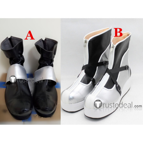 Kingdom HeartsII Sora Final Form Santa Christmas Town Silver Black Cosplay Boots Shoes
