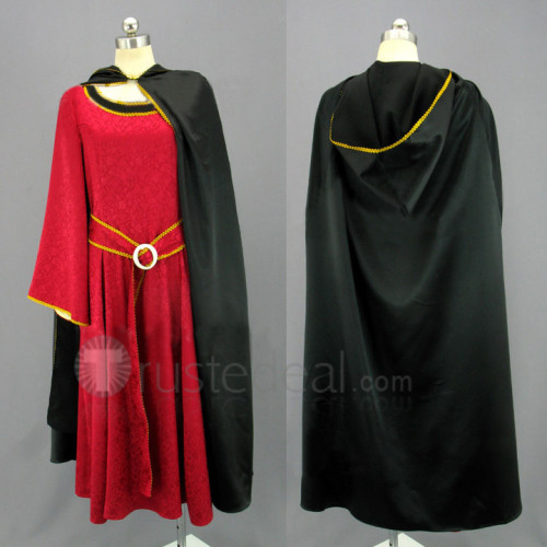 Tangled Rapunzel Mother Gothel Black Red Cosplay Costume