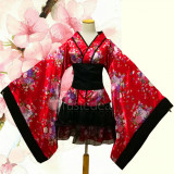 Gokuraku Jodo GARNiDELiA Lolita Kimono Yukata Black Red Cosplay Costumes