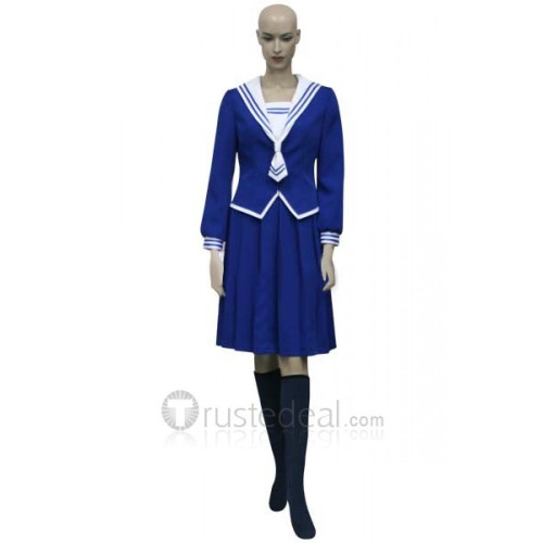 Fruits Basket Saki Hanajima Blue School Uniform Cosplay Costume Dress