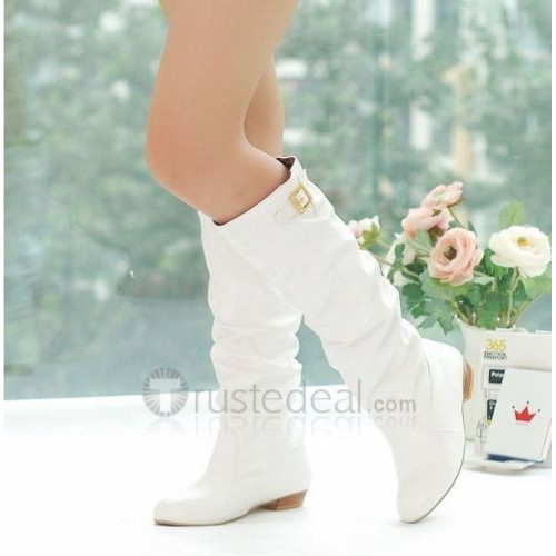 Top quality leather upper PU sole medium heel knee boots(JY889)