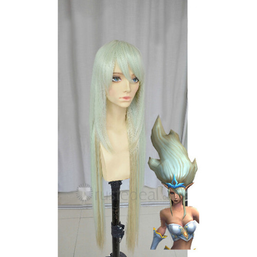 League of Legends Janna Long Gray Blonde Quality Cosplay Wig