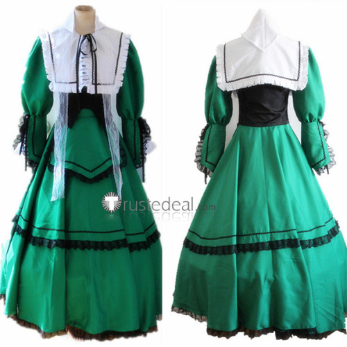 Rozen Maiden Suiseiseki Jade Stern Green Lolita Cosplay Costume