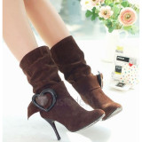 Top quality nuback high heel pumps boots(JYy826)