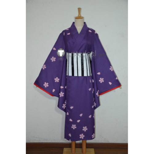 Rurouni Kenshin Kamiya Kaoru Purple Kimono Cosplay Costume