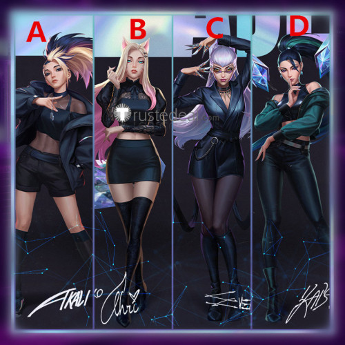 League of Legends KDA New Skins The Baddest Akali KaiSa Ahri Evelynn Cosplay Wig