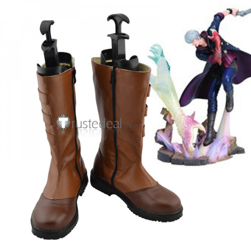 Devil May Cry 4 Nero Brown Cosplay Shoes Boots