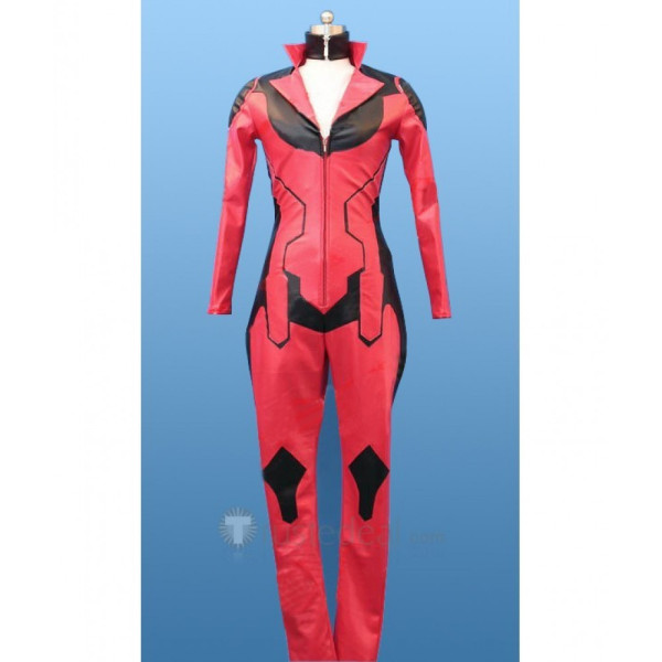Yu-Gi-Oh 5D's Akiza Izinski Turbo Duelist Motorcycle Red Bodysuit Cosplay Costume
