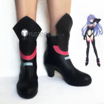 Hyperdimension Neptunia Plutia Pururut Iris Heart Black Cosplay Shoes