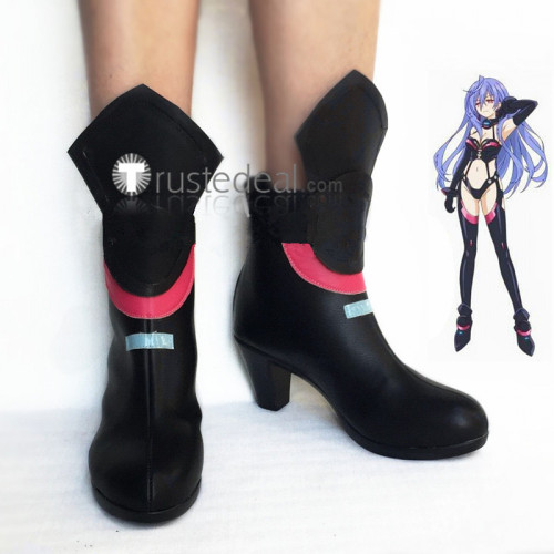 Hyperdimension Neptunia Plutia Pururut Iris Heart Black Cosplay Shoes