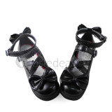 Black Bows High Platform Lolita Shoes