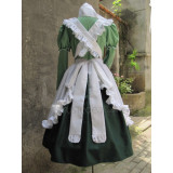 Hetalia Axis Powers Hungary Little Elizaveta Green White Maid Cosplay Costume1
