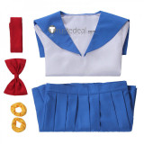 Pop Team Epic Poputepipikku Popuko Pipimi Blue White School Uniform Cosplay Costume