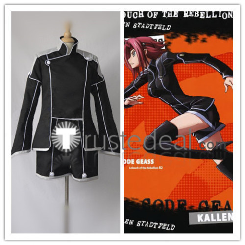 Code Geass Lelouch of the Rebellion Kallen Stadtfeld Kozuki Black Knight Unfirom Cosplay Costume