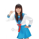 Haruhi Suzumiya Girl Student School Uniform Blue Cosplay Costume