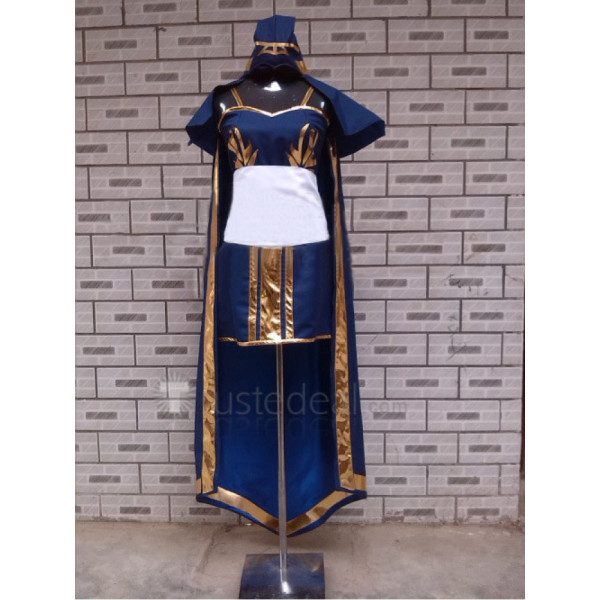 League of Legends Ashe Classic Skin Blue Cosplay Costume