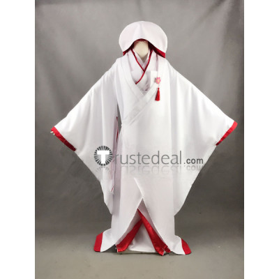 Hetalia Axis Powers Japan Honda Kiku White Wedding Kimono Cosplay Costume