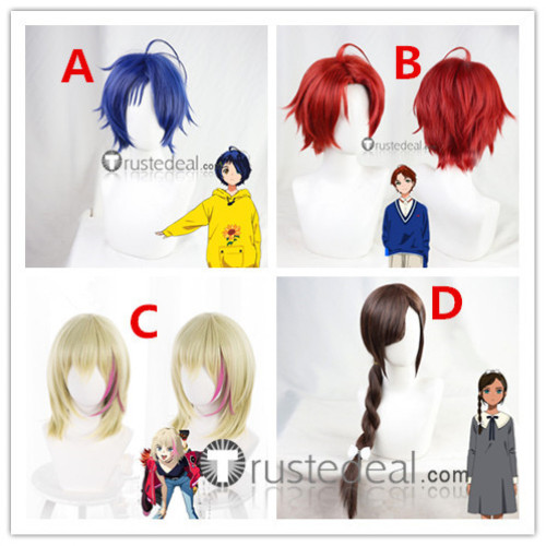 Wonder Egg Priority Ai Ohto Rika Kawai Sawaki Momoe Neiru Aonuma Blue Red Brown Cosplay Wigs