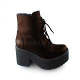 Black Square Heels Lolita Boots