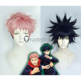 Jujutsu Kaisen King of Curses Megumi Fushiguro Yuji Itadori Genderbend Pink Black Ponytail Cosplay Wigs